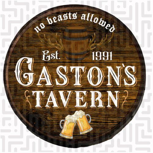 Gaston's Tavern - 22" Wooden Barrel Head