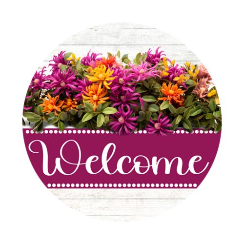 Zinnia Flowers Door Hanger