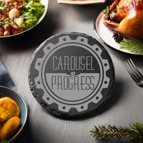 Carousel of Progress Chiseled Slate Coasters