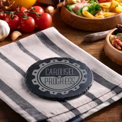 Carousel of Progress Chiseled Slate Coasters