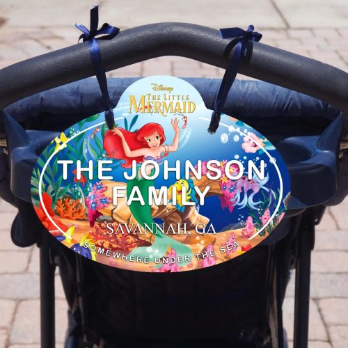 Custom The Little Mermaid Scooter - Stroller Name Tag