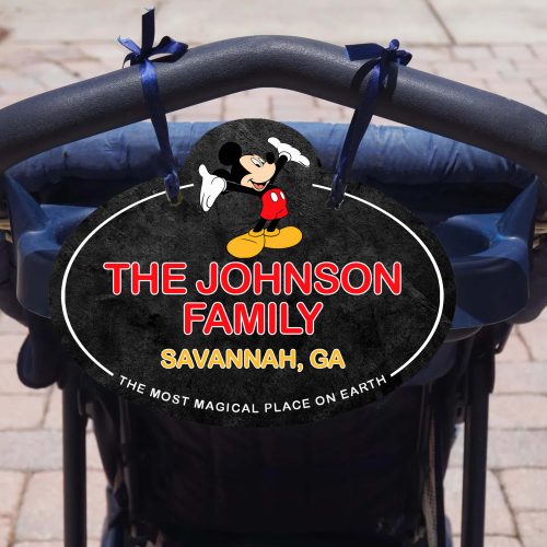 Custom Mickey Mouse Scooter - Stroller Name Tag