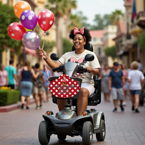 Custom Minnie Mouse Scooter - Stroller Name Tag