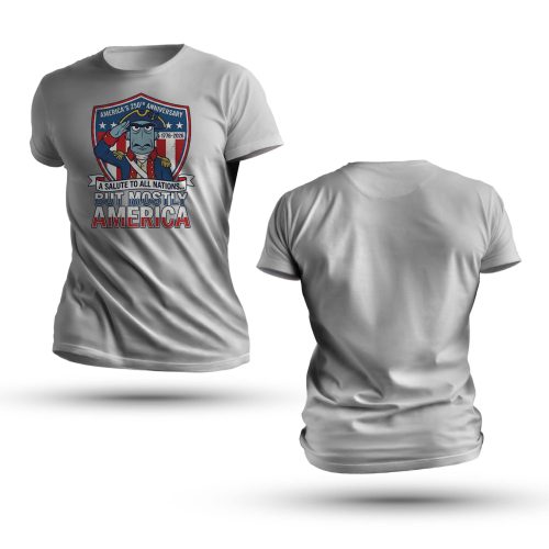 America’s 250th Anniversary Sam Eagle Inspired T-Shirt – "A Salute to All Nations... But Mostly America" (1776-2026)